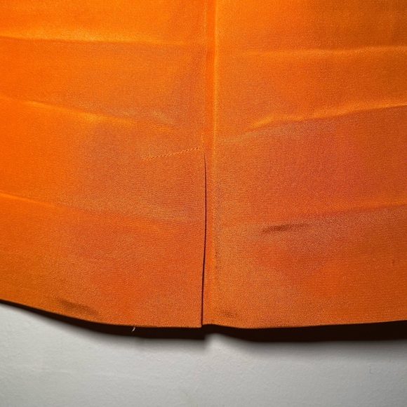 Hugo Buscati Silk Vibrant Orange Mini Skirt Size 10 - Picture 9 of 12